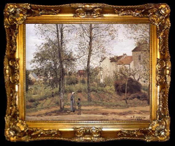 framed  Camille Pissarro Landscape in the vicinity of Louveciennes, ta009-2